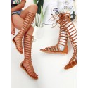 Lace Up Caged Gladiator Sandal