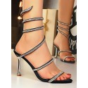 Rhinestone Party Stiletto Heel Wrap Sandals