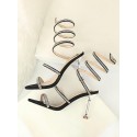 Rhinestone Party Stiletto Heel Wrap Sandals
