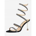 Rhinestone Party Stiletto Heel Wrap Sandals