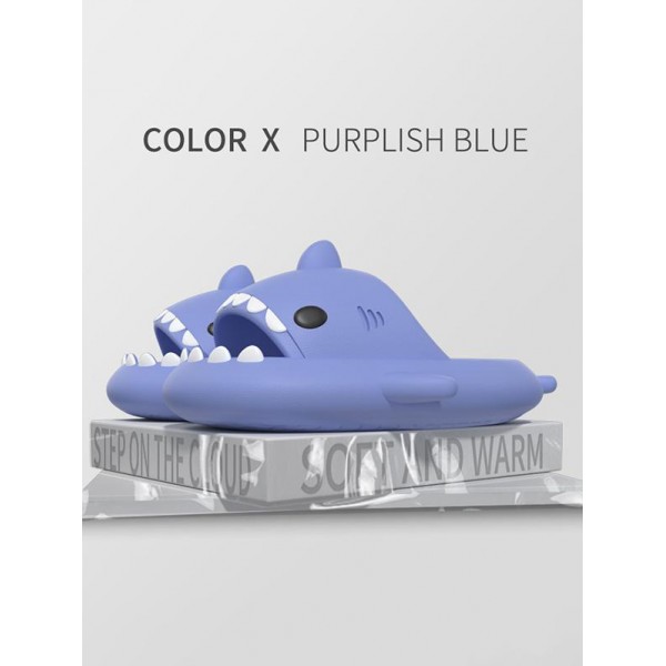 Funny Cute Style Cartoon Shark Shape Indoor Home Chunky Style Cloud Slides Slippers for Men and Women