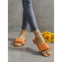 Ruched Slip On Flats Sandals Slides