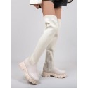Stretch Knitted Over The Knee Chunky Boots