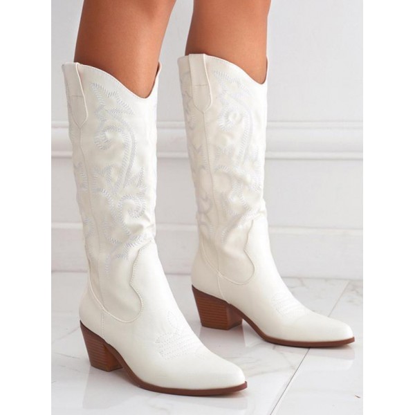 Stitching Embroidered Western Cowboy Boots