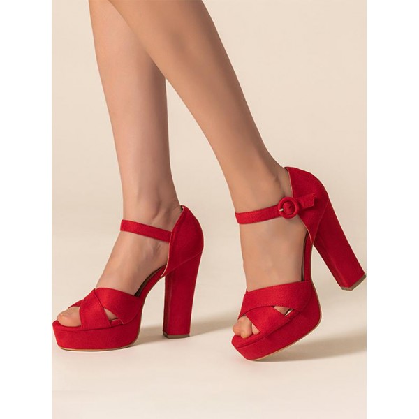 Platforms Criss Cross Ankle Strap Sandals